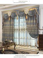Cortinas con ojales de chenilla bordada floral estilo europeo, modernas para sala de estar y dormitorio, con opacidad total y gaze de suelo a techo