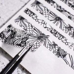 Suministros para Uñas, Adhesivos 3D con Patrón de Encaje Negro para Decoración de Uñas, Diseño de Manicura, Adhesivos de Encaje Blanco para Uñas de Boda - Product Image 4