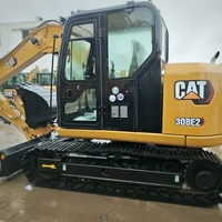 حفارة صغيرة مستعملة CAT 308E2 بوزن 8 طن، حفارة هيدروليكية زاحفة أصلية من كاتربيلر لأعمال البناء وتنسيق الحدائق
