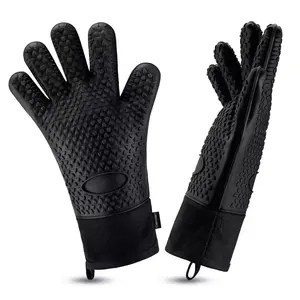 Hittebestendige Bbq Handschoenen Grillen Handschoenen Keuken Siliconen Ovenwanten Mitts Antislip Pannenlap Voor Barbecue