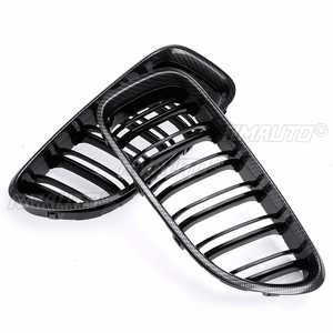 Paire de grilles de calandre avant double ligne en carbone noir pour BMW M6 F06 F12 F13 640i 650i 2012 2013 2014 2015 2016 2017 Grille de course - Product Image 4