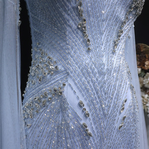 Sharon zei SS151 Luxe met kralen versierde zeemeermin avondjurk met capemouw, kristallen en pailletten, feestjurk voor dames - Product Image 5