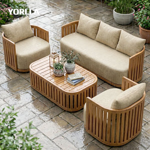 Set <span class=keywords><strong>da</strong></span> Pranzo <span class=keywords><strong>da</strong></span> Giardino in Teak per Esterni, Mobili <span class=keywords><strong>da</strong></span> Patio Moderni Resistenti alle Intemperie, <span class=keywords><strong>Tavolo</strong></span> <span class=keywords><strong>da</strong></span> Pranzo in Legno, Set <span class=keywords><strong>da</strong></span> <span class=keywords><strong>12</strong></span> Pezzi - Product Image 5