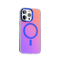 Étui de chargement sans fil antichoc à finition miroir, magnétique puissant IMD, effet caméléon coloré, pour iPhone 17 18 16 15 14 13 12 11