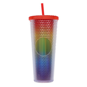 Gobelet à double paroi clouté mat brillant de 24oz, gobelet pour boisson froide <span class=keywords><strong>Veti</strong></span> Iced avec couvercle et paille - Product Image 6