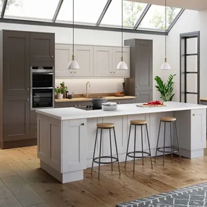 Новое прибытие Современный дизайн кухни твердый деревянный современный кухонный шкаф