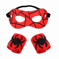 Cape de super-héros pour enfants, costume de Spiderman, masque de dessin animé pour tout-petits, cache-œil, bracelet, tenue de fête