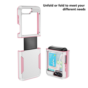Funda de teléfono plegable a prueba de golpes de doble capa para Samsung para <span class=keywords><strong>Galaxy</strong></span> <span class=keywords><strong>Z</strong></span> <span class=keywords><strong>Flip</strong></span> 5 4 <span class=keywords><strong>3</strong></span> Hard PC + TPU Phone Cover - Product Image 2