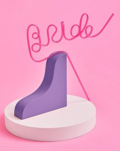Diamond Ring Creative Word Straw, Bride Letter English LOGO Letter Design Straw - Product Image 5