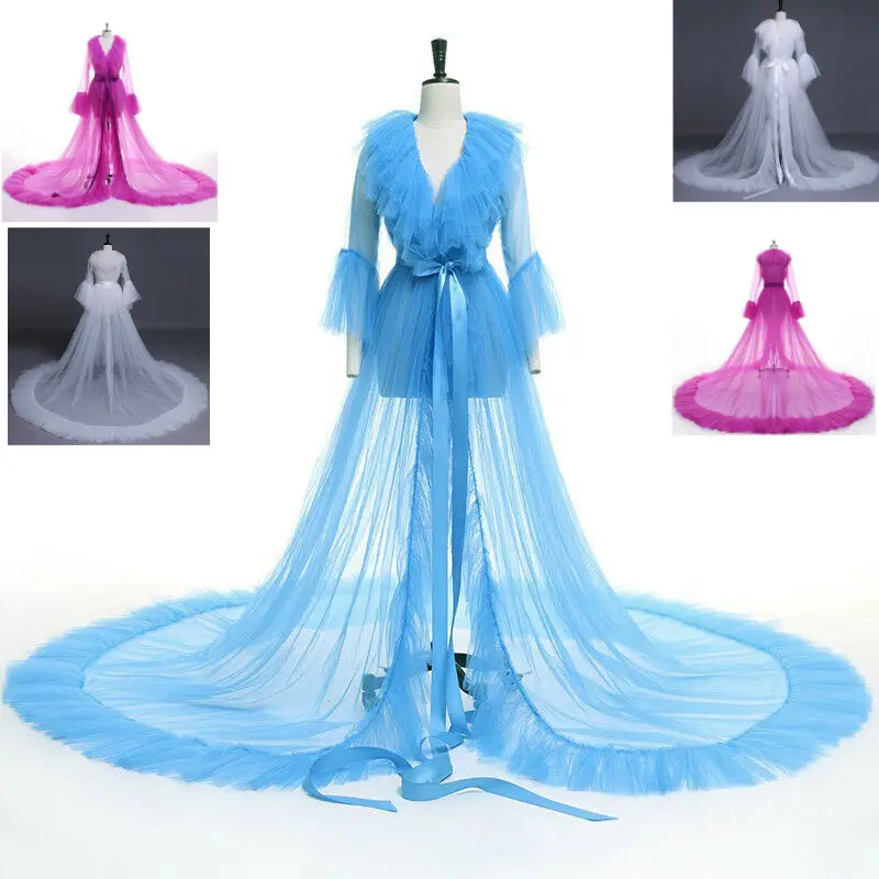 Creative stage beauty pageant fashion show Film and Television dance sexy cloak net gauze big tai Bride wedding dress shawl