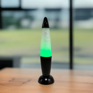 블랙 원추형 탑 용암 램프-USB-C 충전 및 AA 배터리 작동 이중 전원 가정 장식 책상 램프 도매 공장 직접 - Product Image 2