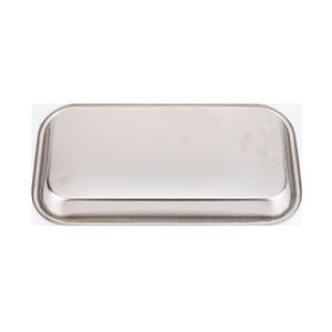 Plateau rectangulaire en métal dentaire pour la stérilisation, plateau à instruments carré en acier inoxydable avec alimentation manuelle sans couvercle - Product Image 2