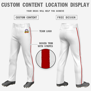 Pantaloni sportivi Anti-attrito bianchi della migliore qualità pantaloni della tuta stampati a squadre pantaloni da Baseball con Logo con nome ricamato personalizzato - Product Image 3