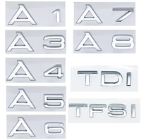 Emblema 3D ABS Negro Plateado para Audi A1 A3 A4 A5 A6 A7 A8 TDI TFSI, Insignia para Auto, Calcomanía para Maletero, Adhesivo para Guardabarros