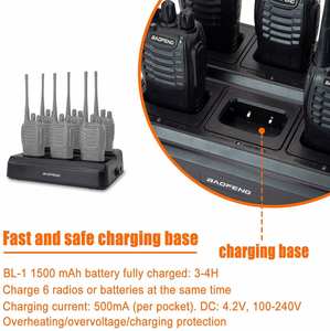 Cargador de Walkie Talkie, cargador de seis vías Base de cargador de unidad múltiple para Walkie Talkies de 777S 666S <span class=keywords><strong>Retevis</strong></span> 1. 1 88ST Plus - Product Image 3