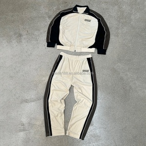 Clothing Custom 3M Reflective Velvet Tracksuit Men Jogger Suits Two Piece Set Winter High Quality Velvet Jacket and <b>Pants</b> Set - Product Image 1