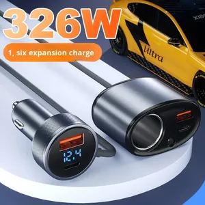 <span class=keywords><strong>Chargeur</strong></span> multifonction 6 ports avec affichage numérique, sortie 20V 3A, haute puissance, pour allume-cigare Starlink Mini, compatible QC3.0 & PD, 12-24V - Product Image 5