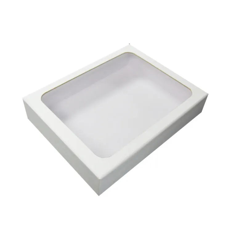 Transparent Custom Logo Transparent Lid Paper Boxes With Clear Window For Scarf Gift Packaging