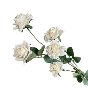 Künstliche Blumen 5 Nase Rose Long Branch Schnee blume künstlich für Dekorationen