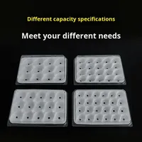Boîte d'emballage carrée en blister de qualité alimentaire pour animaux de compagnie avec plateau, conteneur à fruits à 4 compartiments, présentoir en plastique transparent 58 mm, 152 pièces