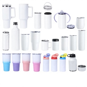 Gobelet isotherme PE à corps droit 20oz/30oz pour le commerce extérieur, sans poignée, couleur unie, impression par sublimation par transfert thermique - Product Image 1