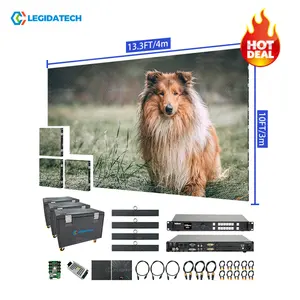 LEGIDATECH Harga papan reklame aluminium Die Casting latar belakang pernikahan Stan DJ LED 4m x 3m layar LED luar ruangan untuk acara