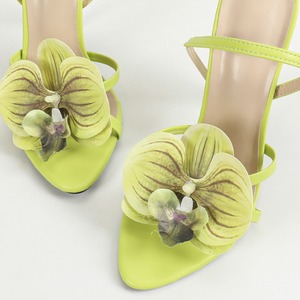 Nuevas <span class=keywords><strong>Sandalias</strong></span> de Tacón de Aguja para Mujer Verano 2025 con Decoración Floral Tridimensional, Correa Trasera al Tobillo, Punta Redonda, a la Moda para Fiestas - Product Image 3
