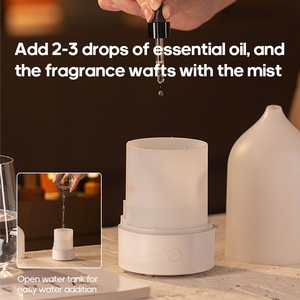 2025 New <strong>Mini</strong> Household Humidistat USB Vase Atmosphere Lamp <strong>Diffuser</strong> <strong>Oil</strong> Humidifier with LED Lighting and 120ml Capacity - Product Image 5
