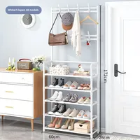 Porte-manteau et porte-chaussures sur pied pour salon, support à vêtements moderne en métal et plastique PP