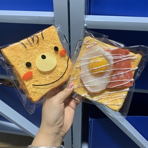 Modelo de comida de imitación con diseño de dibujos animados y empaque de dibujos animados, en forma de huevo frito, tostada asada, trozo, cuadrado y rebanada, para exhibición en tiendas de desayunos y accesorios de exhibición y pedido - Product Image 1
