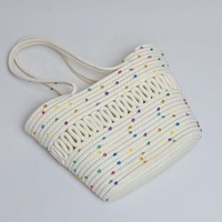 Sac fourre-tout en coton tressé à l'ouverture supérieure pour femmes, grand sac de plage pour femmes, été