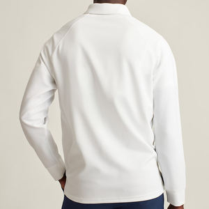 Streetwear homme coupe décontractée UV séchage rapide couleur unie polo t-shirt manches longues pour homme - Product Image 5