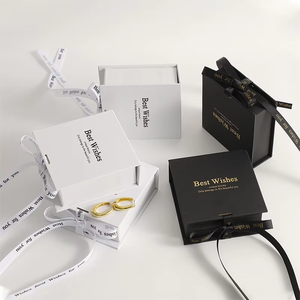 Customer LOGO <b>Gift</b> <b>Boxes</b> With Ribbon Closure For Jewelry And <b>Small</b> Item Packaging - Product Image 1