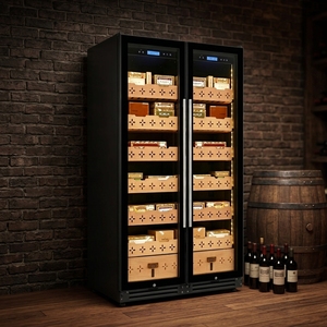 Humidor à cigares NE-171-8 de haute qualité avec contrôle précis de l'humidité, double zone, 508 l, portes en verre double, armoire à cigares, réfrigérateur à cigares - Product Image 1