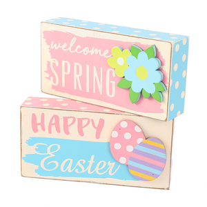 Easter Themed Hot Sale Easter Decorations Wood Bunny Signs Wholesale Custom Wood Gift Box