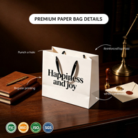 Sac cadeau de luxe Allwin Packfactory en carton blanc avec poignée en ruban, logo personnalisé, finition brillante, sac de transport pour le shopping