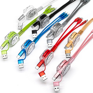 Cable USB Tipo-C Retráctil 5 en 1 con Logotipo Personalizado, 1M TPE/PVC, Carga Rápida de 18W para Computadora y Cámara, Regalo Promocional - Product Image 1