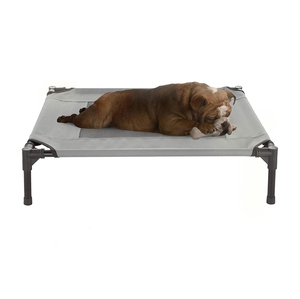 Grand <span class=keywords><strong>lit</strong></span> pour chien surélevé en <span class=keywords><strong>maille</strong></span> <span class=keywords><strong>de</strong></span> refroidissement écologique confortable <span class=keywords><strong>lit</strong></span> pour chien surélevé gris anti-anxiété pour animaux <span class=keywords><strong>de</strong></span> compagnie - Product Image 1