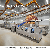 Machine automatique de fabrication de biscuits mous Ligne de production électrique d'emballages en étain Biscuits Biscuits avec mélangeur de pâte Four de cuisson