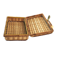 Panier de rangement en rotin naturel à la vente chaude, couleur et taille personnalisables, boîte cadeau, design multifonctionnel pour les voyages et les pique-niques