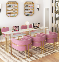 Meubles de salon de style moderne à prix avantageux, table de manucure en métal pour salon de manucure