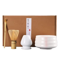 Ensemble Matcha : Fouet en bambou pour le thé Matcha, fouet et bol traditionnels pour Matcha (4 pièces) MC02