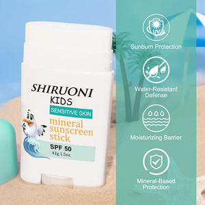 Baume solaire minéral bio waterproof en stick <span class=keywords><strong>SPF</strong></span> 50 pour enfants, hydratant et protecteur solaire, marque distributeur - Product Image 3
