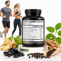 Capsule de Maca Plus OEM ODM Marque Privée, Racine de Maca avec Racine de Ginseng, Ashwagandha, Extrait de Maca Noire, Complément Énergétique Herbal