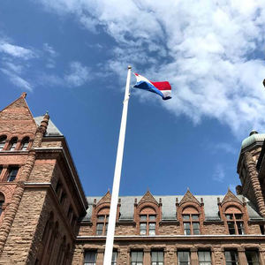 फैक्टरी निर्देशित स्थापना प्रतिरोध आंधी आउटडोर Flagpole अनुकूलन की मोटी स्टेनलेस स्टील झंडा पोल ऊंचाई - Product Image 2