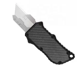 Uk-1706 Edc Aluminum Alloy Shell Double Action Auto Blade Box Cutter Razor Otf Pocket Knife Tools