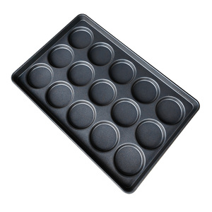 Bandeja de Horno Redonda Antiadherente de Acero Aluminizado de 4 Pulgadas con 15 Cavidades <span class=keywords><strong>para</strong></span> Hamburguesas y Panecillos - Product Image 4