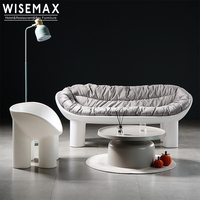 Fauteuil de salon en plastique de style nordique minimaliste avec cadre coloré et coussin en forme d'éléphant, fauteuil d'appoint en plastique pour balcon
