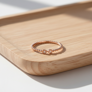 High Quality Wholesale Hand <b>Crafted</b> Vintage Design Bowknot Stackable <b>Ring</b> Jewelry Real Natural Diamond 18K Solid Rose Gold <b>Ring</b> - Product Image 4