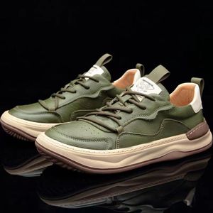 Nuevos Zapatos Casuales de Malla Transpirable para Hombre, de Cuero Blanco, Ligeros, a la Moda, para Primavera y Otoño - Product Image 3